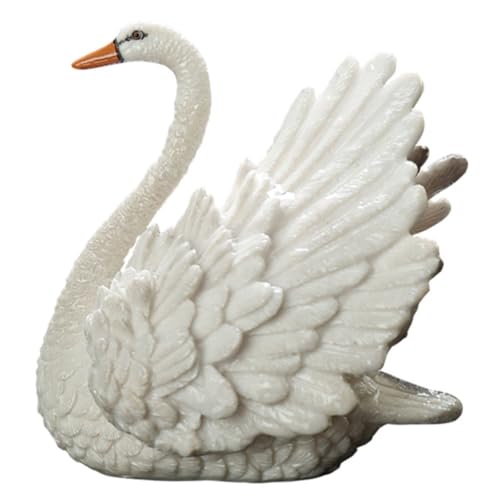 PartyKindom Farbwechselndes Schwan Teehaustier Resin Dekoration Lebensecht Simuliertes Modell Kreatives Büro Teetischzubehör für Teeliebhaber von PartyKindom
