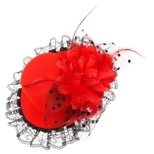 PartyKindom Fascinator Mini Hut mit Haarclip und Federn Kostüm Accessoire für Mädchen für Geburtstagsfeiern Tanzveranstaltungen und Familienfeiern von PartyKindom