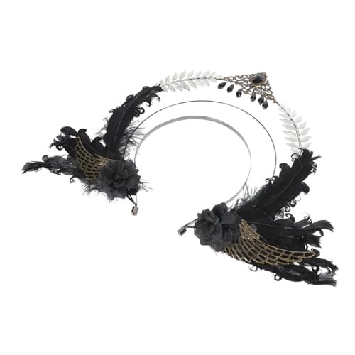 PartyKindom Federbesetztes mit Wassersteinen Verziertes Stirnband für Damen Leichter Bequemer Kopfschmuck für Party Karneval Cosplay und Festliche Anlässe Eleganter Haarschmuck Schwarzes PartyKindom Federbesetztes mit Wassersteinen Verziertes Stirnband für Damen Leichter Bequemer Kopfschmuck für Party Karneval Cosplay und Festliche Anlässe Eleganter Haarschmuck Schwarzes von PartyKindom