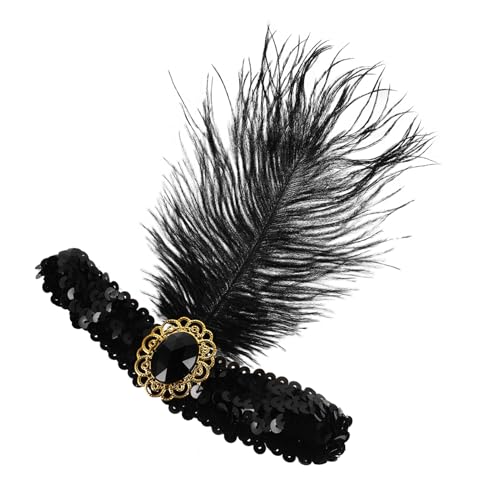 PartyKindom Federkopfschmuck Flapper-kopfschmuck Quaste Funkelnd Flapper-kopfbedeckung Für Frauen Kostüm-kopfbedeckung Aus Den 1920er Jahren Frauen Haarkostümzubehör Party Schwarz Plastik PartyKindom Federkopfschmuck Flapper-kopfschmuck Quaste Funkelnd Flapper-kopfbedeckung Für Frauen Kostüm-kopfbedeckung Aus Den 1920er Jahren Frauen Haarkostümzubehör Party Schwarz Plastik von PartyKindom