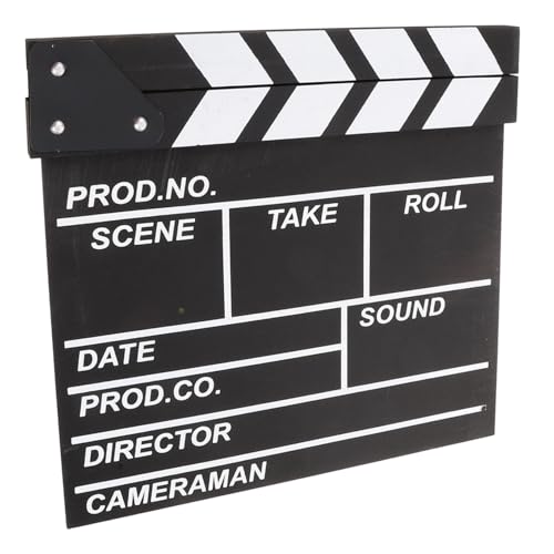PartyKindom Feldplattenplattenspielzeuge Filmschindel Film Clap Boards Vorstand Filmklappe Fotostudio-schindel Regisseure Filmwerkzeug Die Aktion Film-klappbretter Filmdekor Schwarz Hölzern von PartyKindom