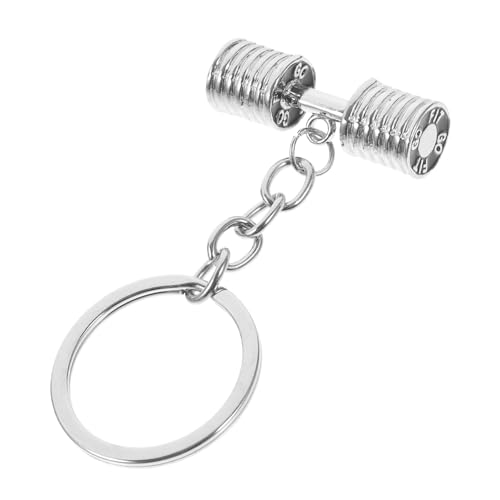 PartyKindom Fitness-Hantel-Schlüsselanhänger schlüsselanhänger turnen gym schlüsselanhänger Silberfarben für stumm Gewicht Schlüsselbunddekor Taschendekore zum Aufhängen Zinklegierung Silver von PartyKindom