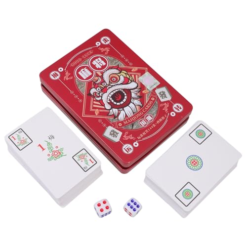 PartyKindom Funny Mahjong Kartenspiel Teilig Leichtes Tragbares Chinesisches Reisespiel mit Breiten Papierkarten Langlebig und Praktisch für Party Familie und Freizeitspaß von PartyKindom