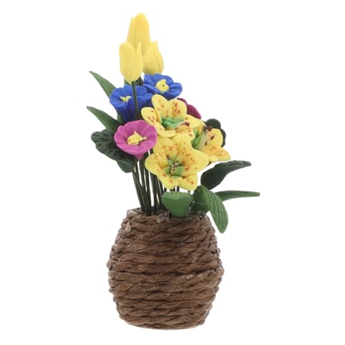 PartyKindom Gelbe Bonsai Dekoration Kleine Topfpflanzen Detailreiche Handgefertigte Miniaturblumen für DIY Puppenhaus Zubehör Jungen Mädchen PartyKindom Gelbe Bonsai Dekoration Kleine Topfpflanzen Detailreiche Handgefertigte Miniaturblumen für DIY Puppenhaus Zubehör Jungen Mädchen von PartyKindom
