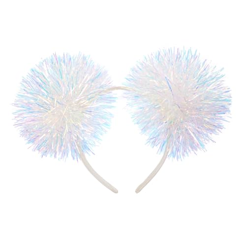PartyKindom Glitzernder mit Pompom ohren aus Lametta Dehnbares Leichtes Stirnband für Weihnachtsfeiern Karneval Kostümparty und Festliche Fotografie von PartyKindom