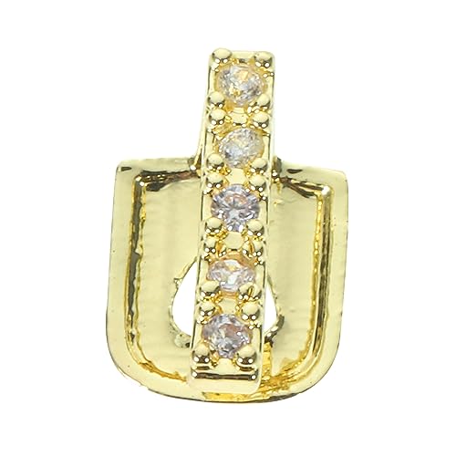 PartyKindom Goldzähne-Requisiten mit Diamantengeldern Einzelgrill Mund Rave Grills für Sie Zahnjuwelen Einzelzahngrills Zahn Dekoration Cosplay-Grillzähne dekorativer Zahngrill Kupfer Golden von PartyKindom
