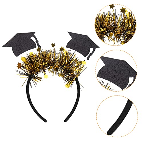 PartyKindom Graduation Headband mit Goldfarbenem Doktorhut und Sternen Elastischer Haarschmuck für Abschlussfeier Party Dekoration und Fotografie Komfortabel und Langlebig von PartyKindom