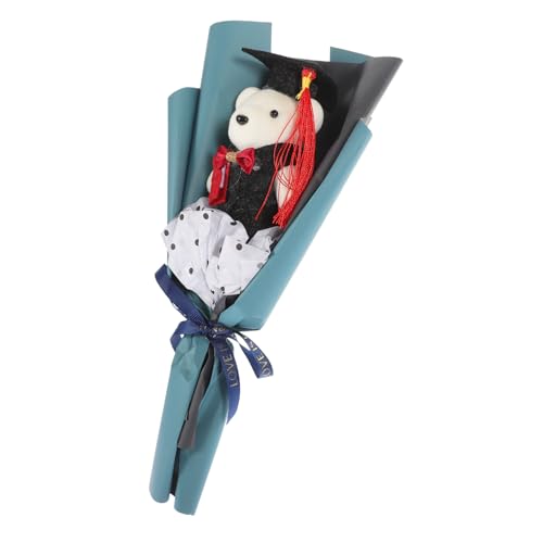 PartyKindom Graduierungsbär Strauß Blau Plüsch Geschenkidee Abschlussfeier Partydeko Mini Kuscheltier Bouquets für Absolventen von PartyKindom