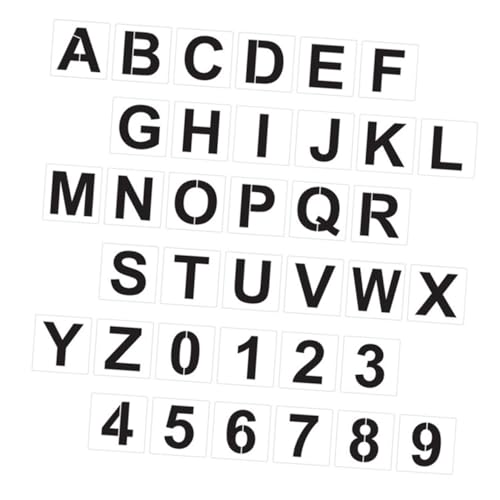 PartyKindom Großes Teiliges Alphabet und Zahlen Schablonen für Malerei Wiederverwendbare wasserdichte Buchstaben Schablonen mit Glatten Kanten Geeignet für Kinderzeichnung Basteln und von PartyKindom