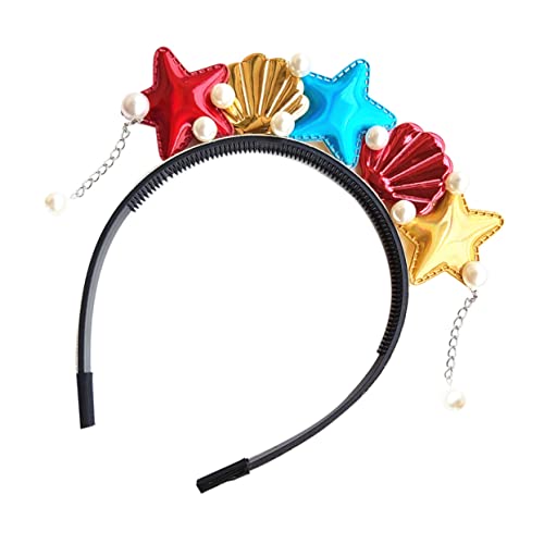 PartyKindom Haarreif Meerjungfrau Seestern Design Roter Meeresstil Haarschmuck für Kostüm und Strandpartys Leicht und Formbeständig für Mädchen Partyaccessoires von PartyKindom