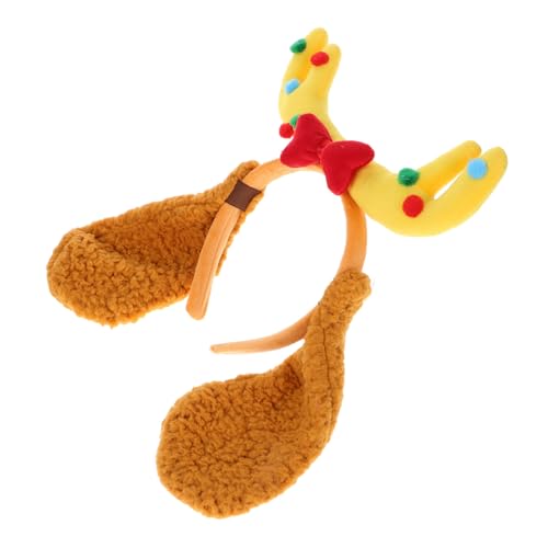 PartyKindom Haarreif mit Plüsch Hundohren und Rentiergeweih Lustige Weihnachtskostüm Accessoires für und Männer für Partys und Feiertagsfeiern von PartyKindom