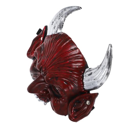 PartyKindom Halbgesichtsmaske mit Spitzen Teufelshörnern Rote Halloween Maske Atmungsaktive Halbfacemaske mit Elastischem Band für Erwachsene und Jugendliche für Karneval Cosplay und Partys von PartyKindom