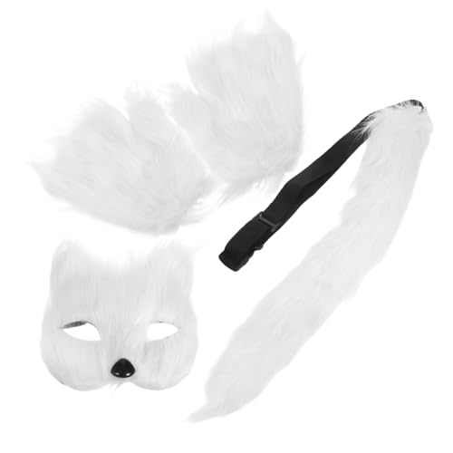 PartyKindom Halloween Cosplay Tierkostüm Set mit Plüsch Halbgesichtsmaske Handschuhe und Atmungsaktiv Wiederverwendbar Weiches Stoffmaterial für Karneval Maskerade Party und Rollenspiele von PartyKindom