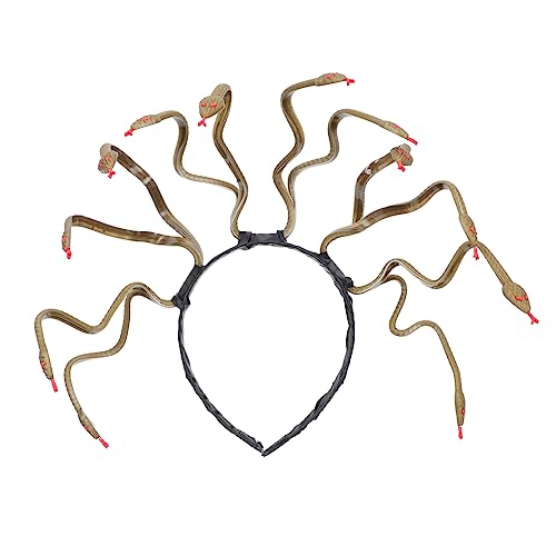 PartyKindom Halloween Haarreif Schlangen Design Tiefgoldener Cosplay Kopfband für Damen Halloween Kostüm Fasching Karneval Party Zubehör PartyKindom Halloween Haarreif Schlangen Design Tiefgoldener Cosplay Kopfband für Damen Halloween Kostüm Fasching Karneval Party Zubehör von PartyKindom