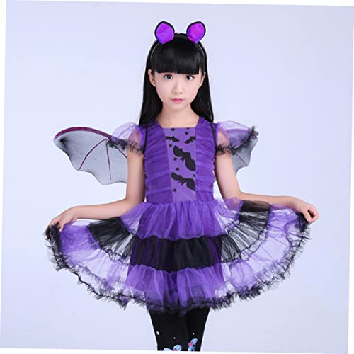 PartyKindom Halloween Kostüm Mädchen Hexenumhang Fledermaus Design Leichtes Cosplay Umhang für Rollenspiele Party Bühne von PartyKindom