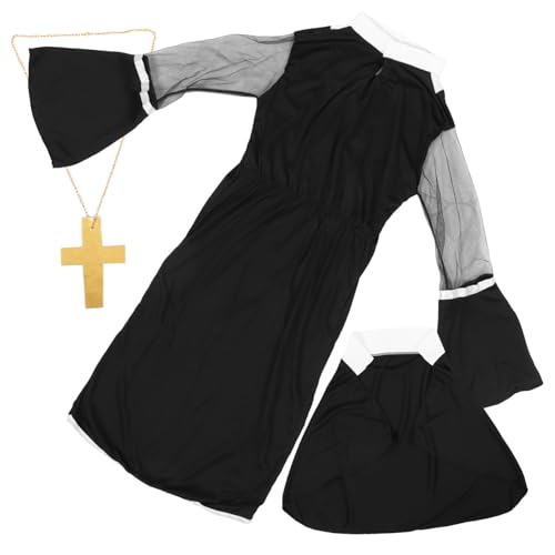 PartyKindom Halloween Nonnenkostüm Damen Cosplay Kostüm Party Outfit für Karneval Verkleidung Bühnenauftritt Festival Geeignet von PartyKindom
