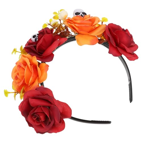 PartyKindom Halloween Skull Haarreif Stilvolles Haarschmuck für Halloween Partys Festival Haaraccessoire für Damen und Mädchen Orangefarbenes Design PartyKindom Halloween Skull Haarreif Stilvolles Haarschmuck für Halloween Partys Festival Haaraccessoire für Damen und Mädchen Orangefarbenes Design von PartyKindom