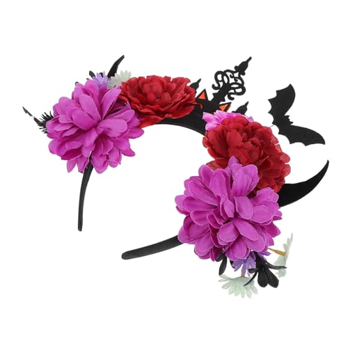 PartyKindom Halloween Stirnband Damen Teufel Hörner Haarreif mit Fledermaus Motiv Leichtes Halloween Haaraccessoire für Kostüm Cosplay Party Dunkles Design für Damen und Mädchen von PartyKindom