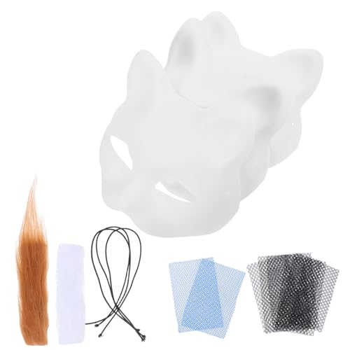 PartyKindom Handbemalte Weiße Katzenmaske Langlebigem PVC mit Plüsch Klebedesign für Halloween Maskenbälle Kostümpartys Einzigartiges DIY Accessoire für Tier Cosplay PartyKindom Handbemalte Weiße Katzenmaske Langlebigem PVC mit Plüsch Klebedesign für Halloween Maskenbälle Kostümpartys Einzigartiges DIY Accessoire für Tier Cosplay von PartyKindom
