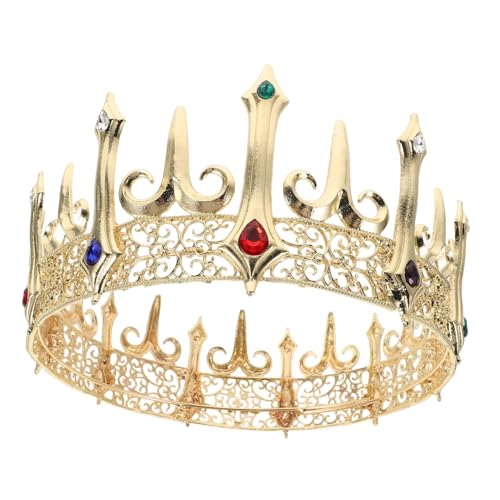 PartyKindom Handgefertigte Gothic Krone mit Funkelnden Strasssteinen Retro Prince Kopfschmuck für Bälle Maskeraden und Historische Aufführungen PartyKindom Handgefertigte Gothic Krone mit Funkelnden Strasssteinen Retro Prince Kopfschmuck für Bälle Maskeraden und Historische Aufführungen von PartyKindom