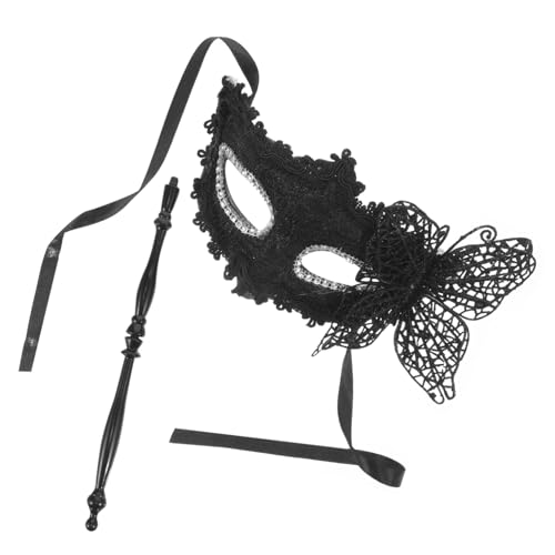 PartyKindom Handgehaltene Damen Masquerade Maske mit Stick Stilvolle Schwarze Kostüm Maske für Maskenball Bühnenauftritte und Party Feine Verarbeitung Vielseitig für Karneval und Fasching PartyKindom Handgehaltene Damen Masquerade Maske mit Stick Stilvolle Schwarze Kostüm Maske für Maskenball Bühnenauftritte und Party Feine Verarbeitung Vielseitig für Karneval und Fasching von PartyKindom
