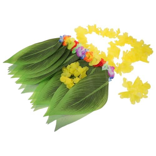 PartyKindom Hawaiian Fancy Dress Damen Luau Grass Skirt mit Blättern und Blumen Verstellbar Leichtes und Langlebiges Party kostüm für Strand Hawaii Mottoparty und Sommerparty PartyKindom Hawaiian Fancy Dress Damen Luau Grass Skirt mit Blättern und Blumen Verstellbar Leichtes und Langlebiges Party kostüm für Strand Hawaii Mottoparty und Sommerparty von PartyKindom