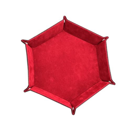 PartyKindom Hexagon Würfeltablett aus PU Leder Faltbar Robust und Leicht zu Reinigen Vielseitige Aufbewahrungsbox für Spielwürfel Schmuck Schlüssel und Desktop Rot PartyKindom Hexagon Würfeltablett aus PU Leder Faltbar Robust und Leicht zu Reinigen Vielseitige Aufbewahrungsbox für Spielwürfel Schmuck Schlüssel und Desktop Rot von PartyKindom