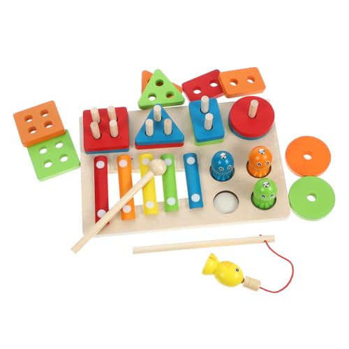 PartyKindom Holz Angelspiel Lernspielzeug Geometrische Formensortierer Motorikspielzeug Sicher und Langlebig für Vorschulkinder Ab Jahren Pädagogisches Montessori und von PartyKindom