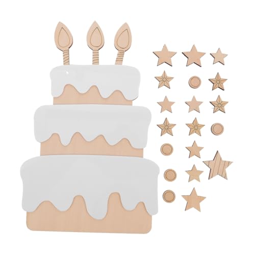 PartyKindom Holz Geburtstagsdekoration Teilig Kreative Wanddeko mit Holz Cake Sign und Party Accessoires Nachhaltige Sichere Materialien Fotorequisiten für Fröhliche Geburtstagspartys von PartyKindom