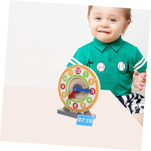 PartyKindom Holz Lernuhr aus Natürlichem Holz Robustes Abnutzungsbeständiges Lernspielzeug für Matheverständnis Pädagogische Uhr für Vorschulkinder zur Frühen Zeiterkennung Vorstellungskraft von PartyKindom