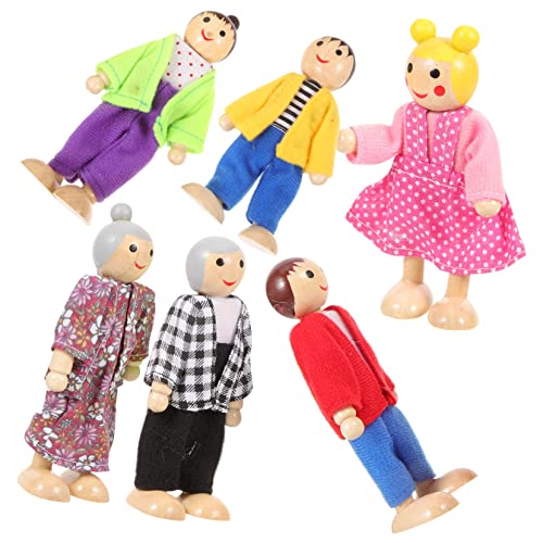 PartyKindom Holz Puppenhaus Figuren Mini Familienfiguren für Kreatives Rollenspiel Bewegliche Spielzeugfiguren für Puppenhäuser und Fantasievolles PartyKindom Holz Puppenhaus Figuren Mini Familienfiguren für Kreatives Rollenspiel Bewegliche Spielzeugfiguren für Puppenhäuser und Fantasievolles von PartyKindom