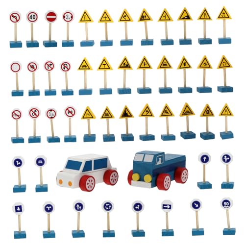 PartyKindom Holz Verkehrsschilder Pädagogisches Straßenschild für Realistisches Modell Lernspiel Sicher und Tragbar für Frühe Verkehrserziehung von PartyKindom