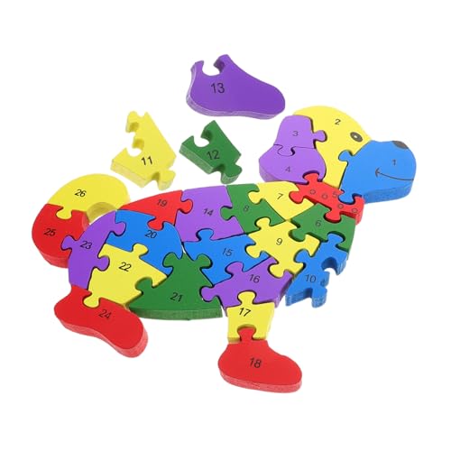 PartyKindom Holzbauklötze Lernspielzeug Alphabet Teiliges Puzzle Tierformen Vorschule Kindergarten Pädagogisch Fördernd Problemlösung Sprachentwicklung Robust Langlebig Sicher von PartyKindom