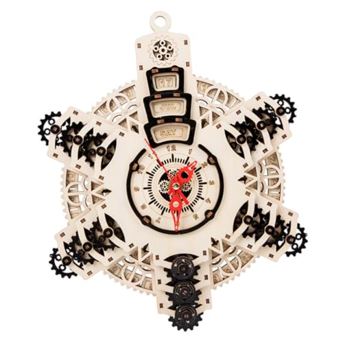 PartyKindom Holzpuzzle Uhr DIY Mechanisches Modellbausatz mit Dekorativem Design Leichtes Elegantes Holzmodell für Erwachsene und Kreatives Bastelset für und Schreibtisch PartyKindom Holzpuzzle Uhr DIY Mechanisches Modellbausatz mit Dekorativem Design Leichtes Elegantes Holzmodell für Erwachsene und Kreatives Bastelset für und Schreibtisch von PartyKindom