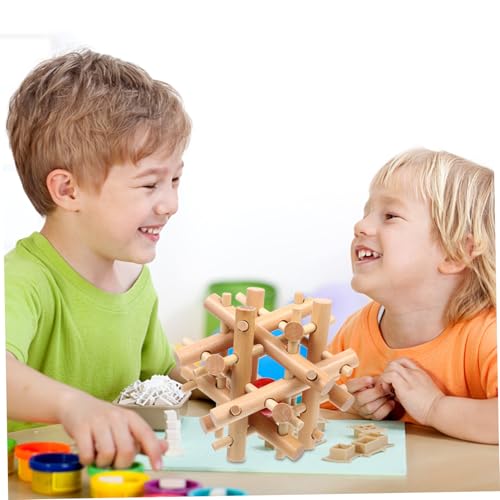 PartyKindom Holzpuzzle mit Ball im Inneren Pädagogisches Denkspiel aus Natürlichem Holz Fördert Kreativität und Problemlösungsfähigkeit Geeignet für Erwachsene Interaktives Familienspiel von PartyKindom