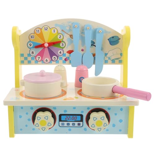 PartyKindom Holzspielküchen Set für Realistisches Kochspielzeug mit Miniaturherd und Zubehör für Kreatives Rollenspiel Geeignet für Kleinkinder und Vorschulkinder von PartyKindom