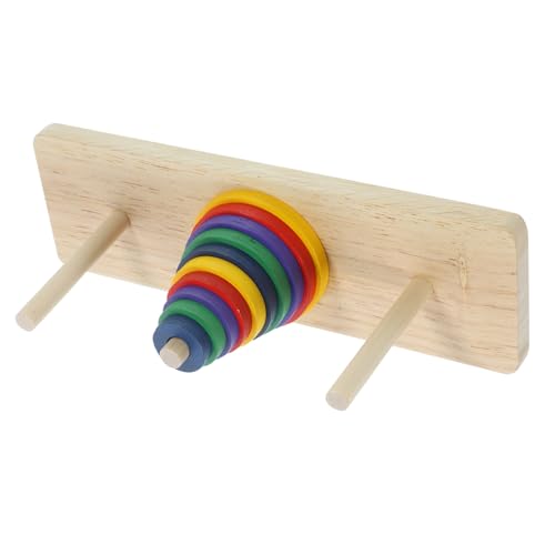 PartyKindom Holzspielzeug Hanoi Türme Puzzle für Erwachsene Bunt Intellektuelles Knobelspiel Kreatives Denkspiel Fördert Konzentration und Geistige Entwicklung Langlebig Sicher von PartyKindom