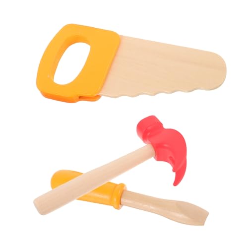 PartyKindom Holzspielzeug Werkzeugset für Teiliges Pretend Play Kit mit Hammer Säge Schraubenzieher Leicht Kompakt Langlebig Motorischen Fähigkeiten und Fantasievollen Spiele von PartyKindom