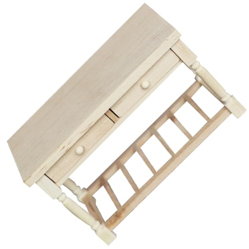 PartyKindom Holztischmodell rustikal modern Dekorationen klein dekorativ Desk with Drawers House Decoration Modellbau Puppenhausmöbel Miniatur-Tischfigur Mini-Schreibtisch hölzern Beige von PartyKindom