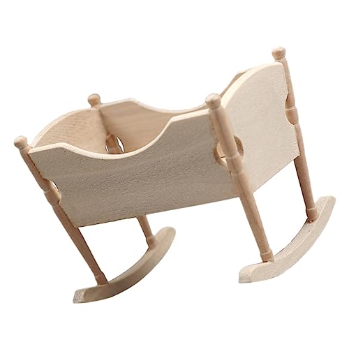 PartyKindom Holzwiegenmodell für Puppenhaus Dekoration Hochwertiges Holzspielzeug Mini Accessoire für Wohnaccessoire für Kreative Spielwelten PartyKindom Holzwiegenmodell für Puppenhaus Dekoration Hochwertiges Holzspielzeug Mini Accessoire für Wohnaccessoire für Kreative Spielwelten von PartyKindom