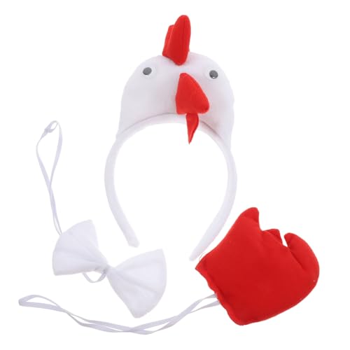 PartyKindom Huhn Kostüm Set Weiß Teiliges Cosplay Stirnband mit für Erwachsene Halloween Party Dress Up Zubehör von PartyKindom