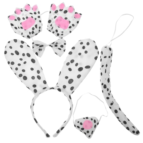 PartyKindom Hunde Kostüm Set Teilig mit Ohren Stirnband Fliege und Fingerlosen Handschuhen Leichtes Partycosplay Zubehör für Frauen für Halloween Karneval und Kostümpartys PartyKindom Hunde Kostüm Set Teilig mit Ohren Stirnband Fliege und Fingerlosen Handschuhen Leichtes Partycosplay Zubehör für Frauen für Halloween Karneval und Kostümpartys von PartyKindom