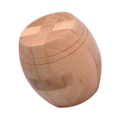 PartyKindom Intelligentes Holzpuzzle Brain Teaser mit Fässerdesign Pädagogisches Holzspielzeug Denkfähigkeit für Erwachsene Robust und Langlebig Familienspiel von PartyKindom