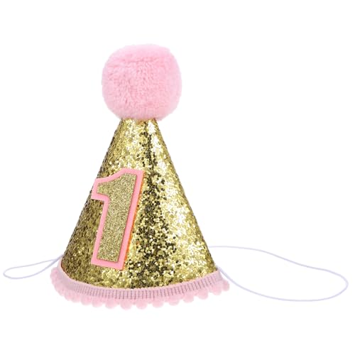 PartyKindom Kindergeburtstag aus Hochwertigem Glitzernder Kegelhut für Jahr Alte Junge Mädchen Sicherer und Bequemer Geburtstagskronen Ersatz für Mädchen als Foto Requisite und von PartyKindom