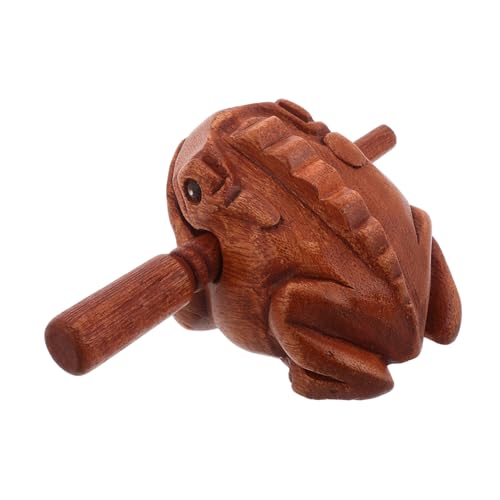 PartyKindom Klangspielzeug Frosch Geräuschmacher Holzblock Percussion Froschspielzeug Aus Holz Schlaginstrument Percussion-zubehör Lustige Musikinstrumente Light Brown Hölzern von PartyKindom