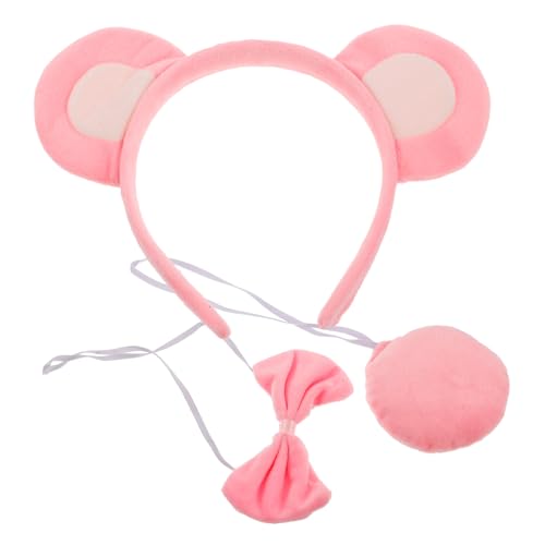 PartyKindom Kostümset mit Plüsch Bärenohren und Fliege Niedliches Haarband für Karneval Halloween und Cosplay Anlässe Weich und Angenehm zu Tragen von PartyKindom