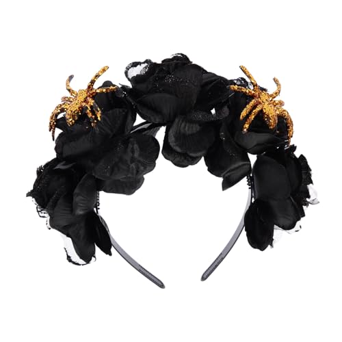 PartyKindom Künstliches Rosen Haarband mit Spinnen für Halloween Cosplay Accessoire für Damen Perfektes Haarschmuck für Kostümpartys und Fotoshootings PartyKindom Künstliches Rosen Haarband mit Spinnen für Halloween Cosplay Accessoire für Damen Perfektes Haarschmuck für Kostümpartys und Fotoshootings von PartyKindom