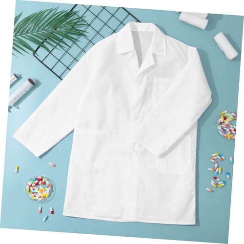 PartyKindom Laborkittel aus Baumwollmischung mit Realistischem Design Funktionalen Taschen Unisex Wissenschaftskostüm für Rollenspiele Faschings Themenpartys von PartyKindom
