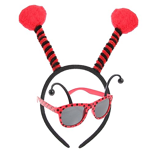 PartyKindom Marienkäfer Ohren Stirnband mit Brille Dekoratives Haarband für Mädchen Cosplay Kostüm Zubehör für Geburtstagsfeiern und Karneval und Langlebig PartyKindom Marienkäfer Ohren Stirnband mit Brille Dekoratives Haarband für Mädchen Cosplay Kostüm Zubehör für Geburtstagsfeiern und Karneval und Langlebig von PartyKindom