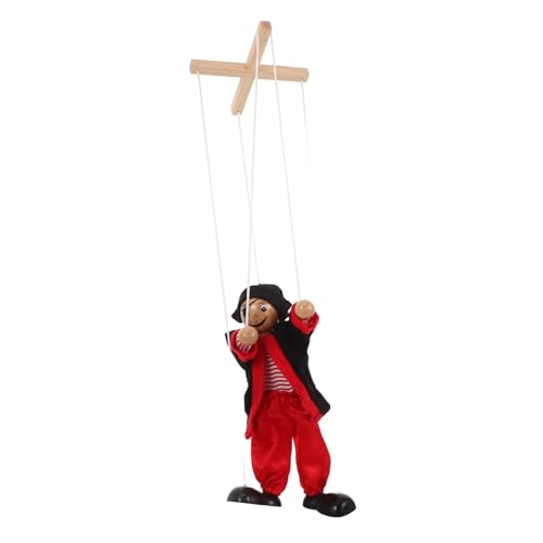 PartyKindom Marionetten Spielzeugpuppen Spielpuppe Mit Zugschnur Für Piraten Marionetten Puppentheater Bauchrednerpuppe Holz Marionettentuch von PartyKindom